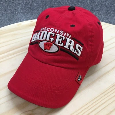 Wisconsin Badgers Baseball Cap Hat Mens Red One Size Adjustable Curved Brim TOW - Image 1 of 4