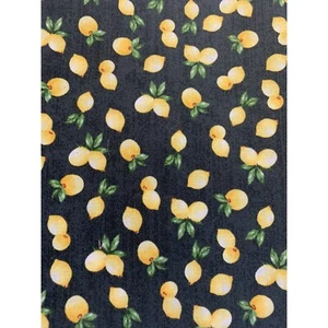 1 Yard  Lemon Fabric- 100% Cotton - Black Yellow - 36 x 44" - Joann Fabrics - Picture 1 of 3
