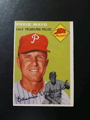 1954 Topps #247 Eddie May Phillies Coach Free Shipping  - Image 1 of 2