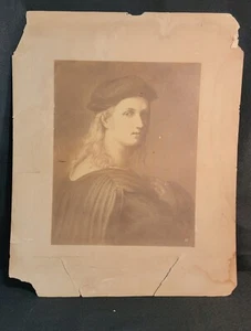 Raffael Sanzio Druck Bindo Altoviti Vintage 14,5"x 12" Sepia italienische Renaissance-Kunst - Bild 1 von 14