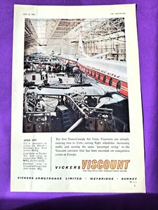 Trans Canada Airlines 1955 Ad TCA's Vickers Viscount Under Construction 8in x 11 - Picture 1 of 1