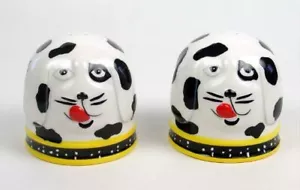 Dalmatian Black & White Harlequin Dog Salt & Pepper Shakers NIB Carol Eldridge - Picture 1 of 1