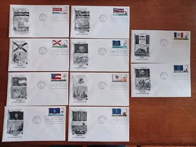 2008 FDC Set of 10 - Scott# 4283-92 - Flags of Our Nation - PCS Cachet   UA - Image 1 of 4