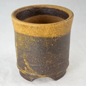 Japanese Unique Rustic Handmade Cactus & Succulent Pot + Mesh 4.75"x 4.75"x 5" - Picture 1 of 9