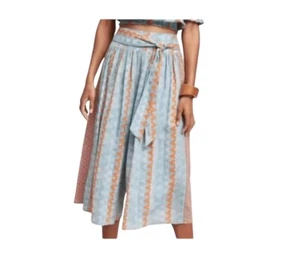 Anthropologie Feather Bone Demetria Boho Wide Leg Gaucho Culottes Tie Pants Sm - Picture 1 of 5
