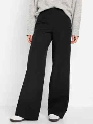 Old Navy Pixie Wide Leg Dress Pants Womens XS Petite Black Pull On Stretch NEW - Image 1 of 4