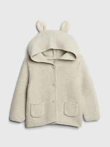 Baby Gap NWT Gray Bunny Garter Cardigan Sweater 6-12 Months $40