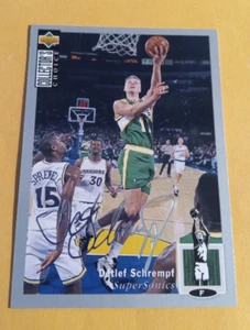 1994-95 Detlef Schrempf cubierta superior elección coleccionistas tarjeta de firma de plata #111 - Imagen 1 de 2