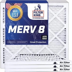 Filter King 20x23x1 Air Filter 12-PACK MERV 8 Actual Size 19.5 x 22.5 x .75" - Picture 1 of 5