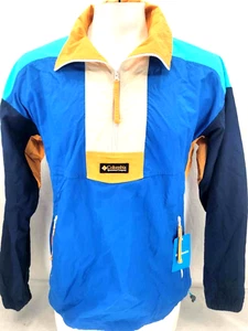 NEW Columbia Riptide Retro Anorak 1/4 Zip Bright Indigo Jacket XO9043-432 Men M - Picture 1 of 9