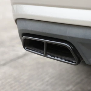 Black Steel Rear Exhaust Muffler Tail Pipe Tip Chrome Trim For Audi A6L 2016-18 - Picture 1 of 19