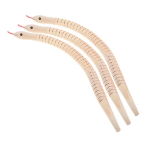3pcs Unfinished Wooden Snake Toys Wiggly Snake Flexible Jointed Wood Snake Toy - Picture 1 of 12