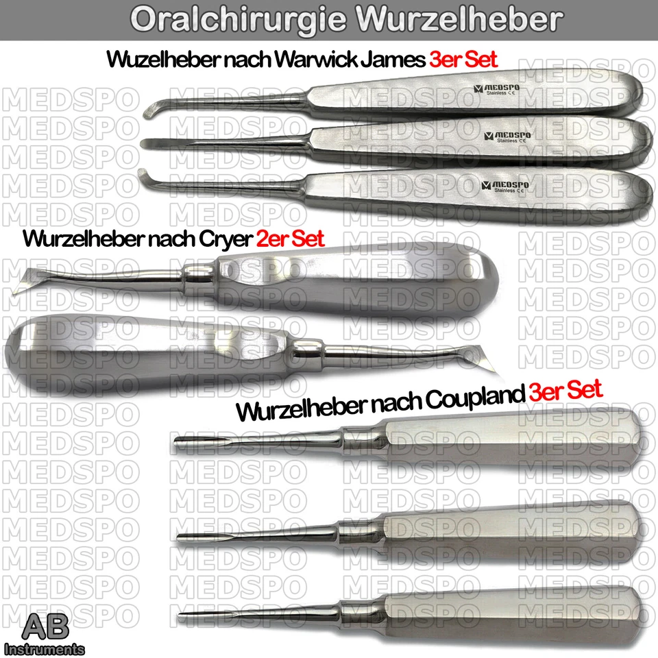MEDSPO Oralchirurgie Wurzelheber Warwick James Cryer Coupland Zahn Extraktion Heber CE