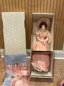 NIB Franklin Mint GIBSON GIRL BRIDESMAID Porcelain Doll w/Stand - Picture 1 of 5