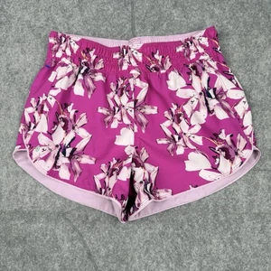 AVIA Reversible Running Shorts Girls Purple Floral Stretch Large (10-12) Plus - Picture 1 of 10
