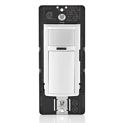 Leviton DOS15-1LZ Decora Occupancy Motion Sensor Switch Auto-On or Manual-On - Image 1 of 4