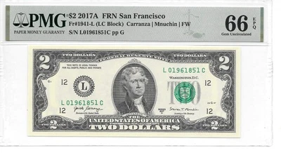 2017A San Francisco $2 FRN (LC Block) PMG 66 EPQ Gem Uncirculated - Image 1 of 4