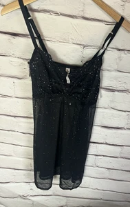 NWT Auden Women's Size XL Black Rhinestone Lingerie Dress - Picture 1 of 6