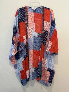 Ariat Cardigan Kimono Donna Bandana Stampa Patchwork Taglia Unica Coastal Cowgirl - Foto 1 di 9