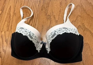 Victoria’s Secret Body von Victoria gefütterter Halb-BH schwarz creme Spitze Damen 34DDD - Bild 1 von 6