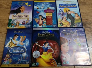 Disney DVD Bundle Lot x6 Region 2 – Snow White, Aladdin, Pocahontas - Picture 1 of 4
