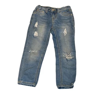 Girls Vigoss The New York Skinny Stretch Denim Blue Jeans Sz 4 Distressed - Picture 1 of 6