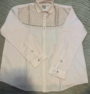 Funky Apparels Men’s 3X Pink Button Up With Gold Embroidery Indian - Picture 1 of 8