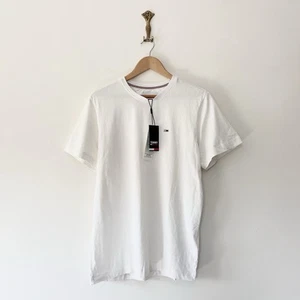 Tommy Hilfiger Jeans Cream T-Shirt Size M Crew Neck Cotton Minimal Logo - Picture 1 of 8