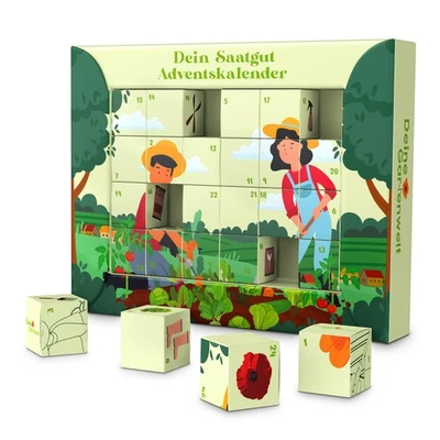 Saatgut Adventskalender Samen Adventskalender mit Gemüse-, Kräuter-, Blumensamen - Bild 1 von 4