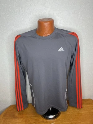 Men's Adidas ClimaLite Running L/S Athletic T-Shirt Small S - Gray - Polyester - Image 1 of 4
