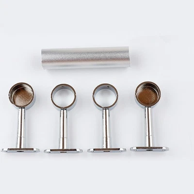 Round Chrome Center Bracket Support For Wardrobe Rail Rod Socket of 25mm - Image 1 of 4