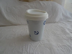 Hübscher Coffee to go Becher mit Aufdruck Moin Moin, Anker etc. wenig benutzt - Bild 1 von 10