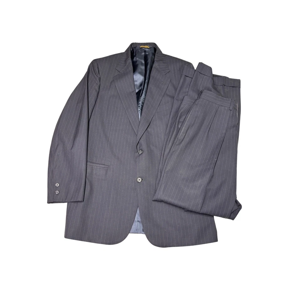 Traje de lana a rayas Brooks Brothers para hombre talla 40 32x31 hecho en EE. UU. Foto 1 de 4