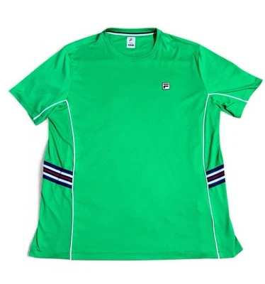Nueva Camiseta con Defecto FILA Entrenamiento Para Hombres Manga Corta Cuello Redondo XL Amarilla/Verde Foto 1 de 4