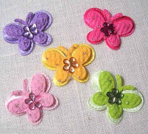 SET 5 WANDLAMPEN SCHMETTERLINGE 3D SATIN STRASS ** 35mm ** SCRAPBOOKING CARTERIE - Bild 1 von 7