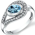14K White Gold Swiss Blue Topaz Diamond Infinity Ring 1.22 Carats Size 7