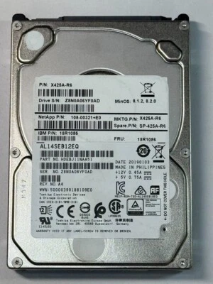 NetApp 1.2TB 108-00321+E0 SP-425A-R6 AL14SEB12EQ 12 Gb/s SAS HDD 2.5" - Image 1 of 4