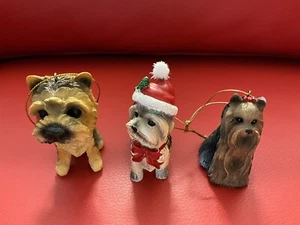 3 Lot Vintage Yorkie Yorkshire Terrier Dog Christmas Ornament - Picture 1 of 6
