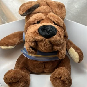 Vintage 1980’s Cuddle Wit Shar Pei Wrinkle Puppy Dog Plush Stuffed Animal 18” in - Afbeelding 1 van 7