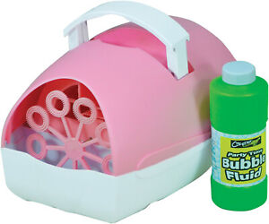 Bubble Machine in Pink supplied with fluid