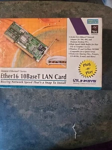 10BaseT ISA Network Card Linksys XTIDE Compatible 28-Pin EEPROM Socket NOS - Photo 1/3