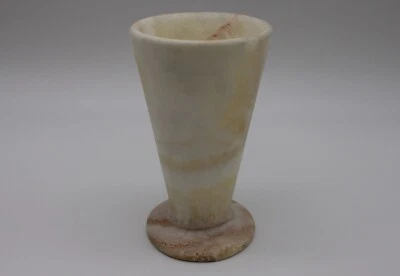 Jarrón italiano tallado a mano de mármol blanco con base - Hermosa piedra natural - 5,5" H Foto 1 de 4