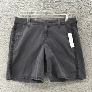 Sonoma Chino Shorts Womens 6 Grey Mid Rise Flat Front Casual Zip Fly Button - Picture 1 of 15