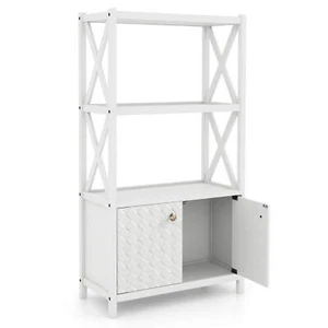 Bathroom Storage Cabinet Storage Organizer w/Open Shelves & Double Doors Modern - Picture 1 of 8