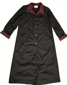 APPLESEED'S Women LARGE Full-Length Black Lined All Weather Raincoat - Picture 1 of 6