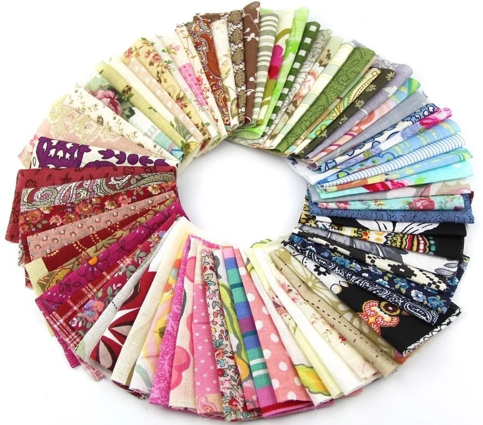 50pcs 1010cm Fabric Patchwork Craft Material Batiks Mixed Squares Bundle - Image 1 of 4