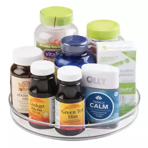 Linus Lazy Susan Turntable Spice Organizer Rack for Kitchen 9", Clear,New - Picture 1 of 7
