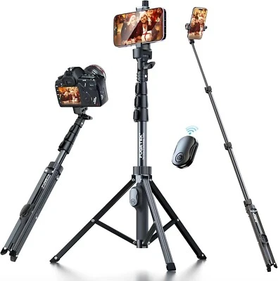 Fugetek 51" Professional Selfie Stick Tripod, 100% All Aluminum & Black - Image 1 of 4