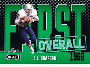 #1 O.J. SIMPSON 2023 Leaf Draft Football GREEN FIRST OVERALL BILLS