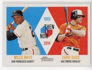 2014  Topps Heritage #TAN-MD Willie Mays / Chris Davis  Then & Now
